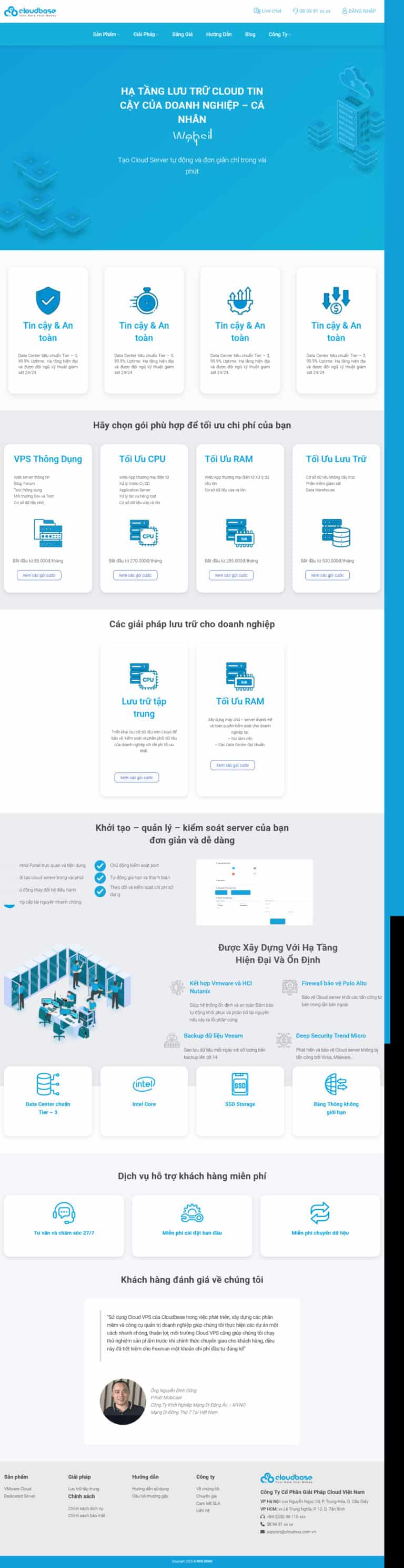 Theme wordpress bán hosting ,máy chủ vps