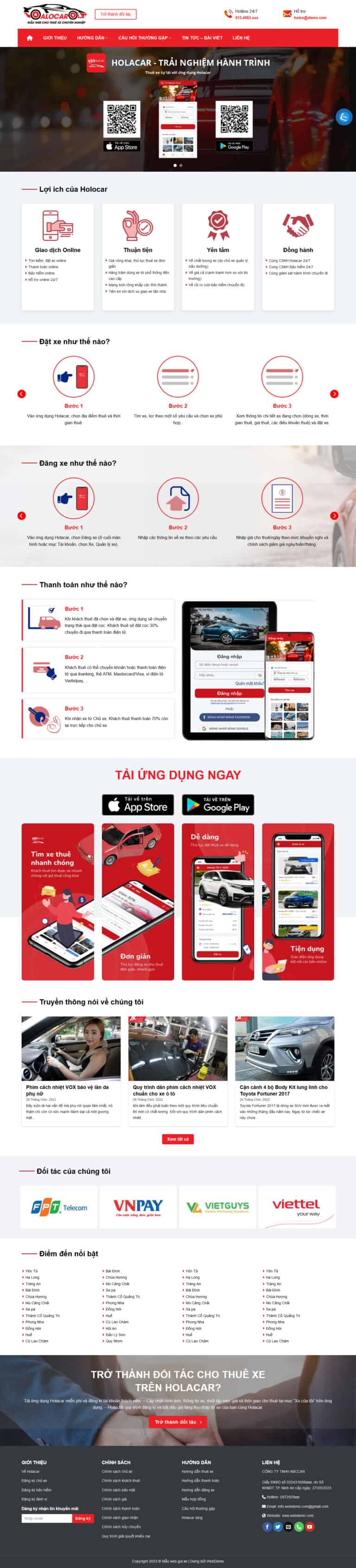 Theme wordpress dịch vụ taxi 3