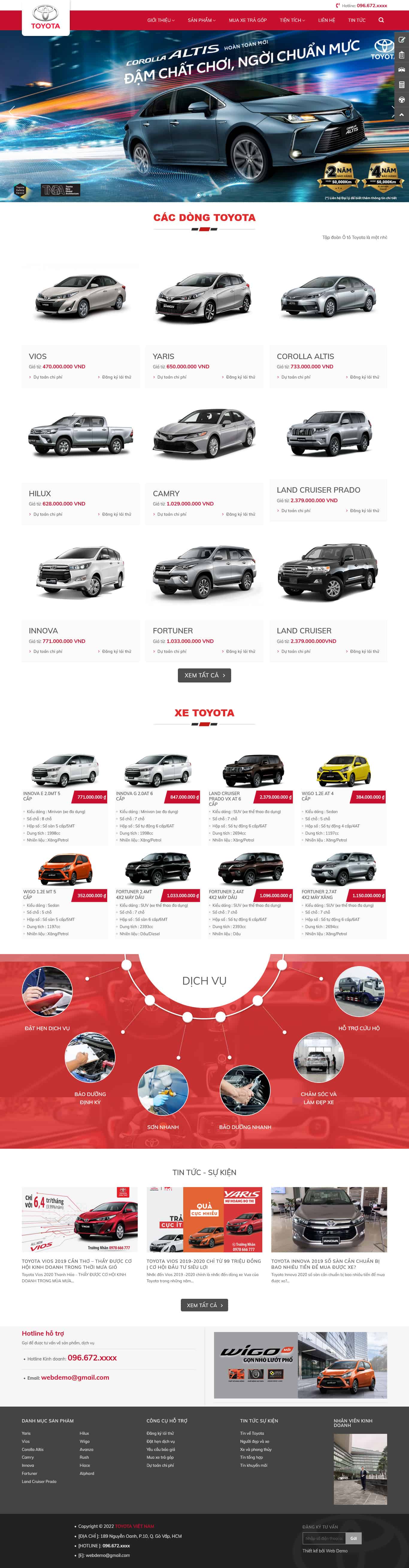 Theme wordpress bán xe toyota 3